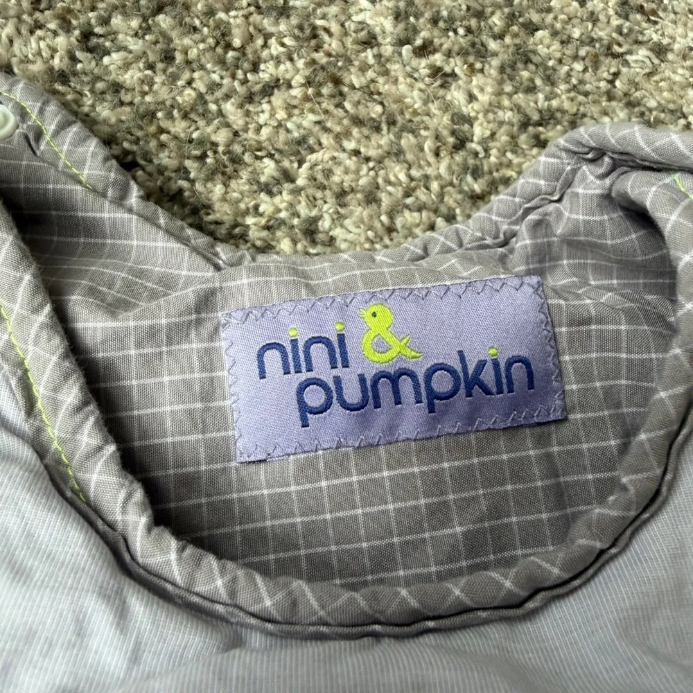 Nini & Pumpkin Moonbird Baby Sleep Sack Grey Lime Green Cotton Wearable Blanket